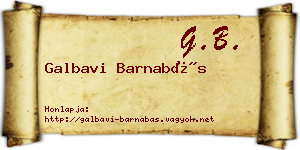 Galbavi Barnabás névjegykártya